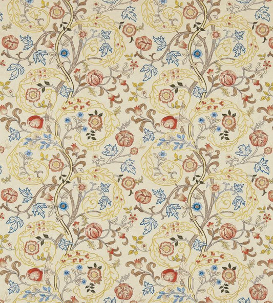 Mary Isobel Embroideries Fabric - Russet/Olive - 230340 - Morris & Co