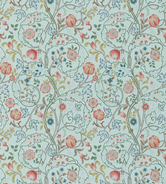 Mary Isobel Wallpaper - Silk Blue/Pink - 214731 - Morris & Co