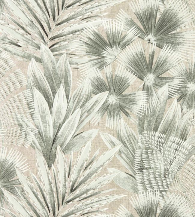 Matupi Wallpaper - Gilver/ Ebony - HTEW112775 - Harlequin