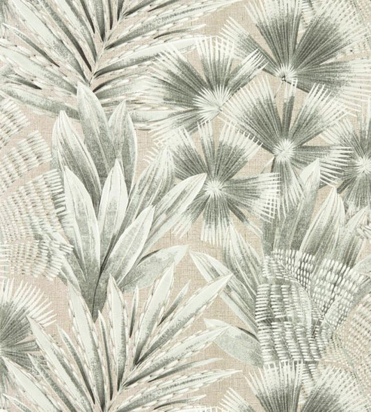 Matupi Wallpaper - Gilver/ Ebony - HTEW112775 - Harlequin