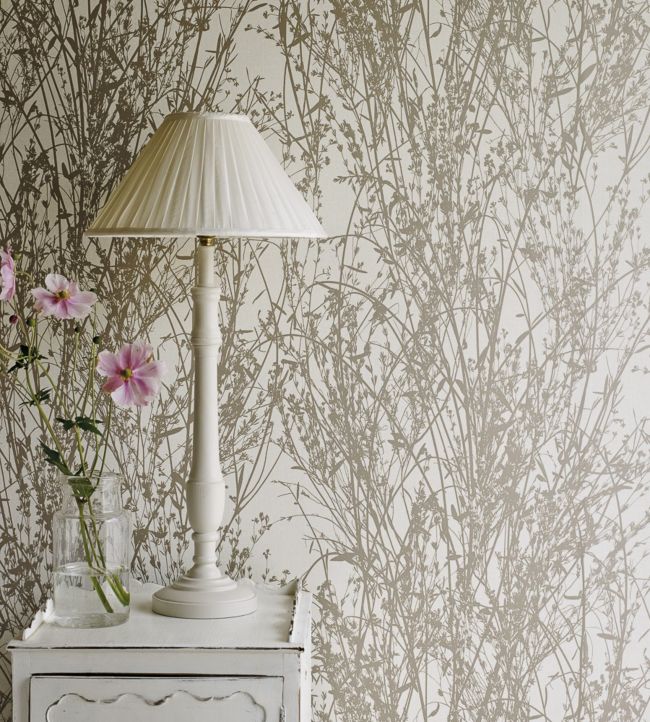 Meadow Canvas Wallpaper - White/Parchment - DWOW215695 - Sanderson