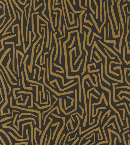 Melodic Wallpaper - Gold/Black Earth - HQN2112829 - Harlequin