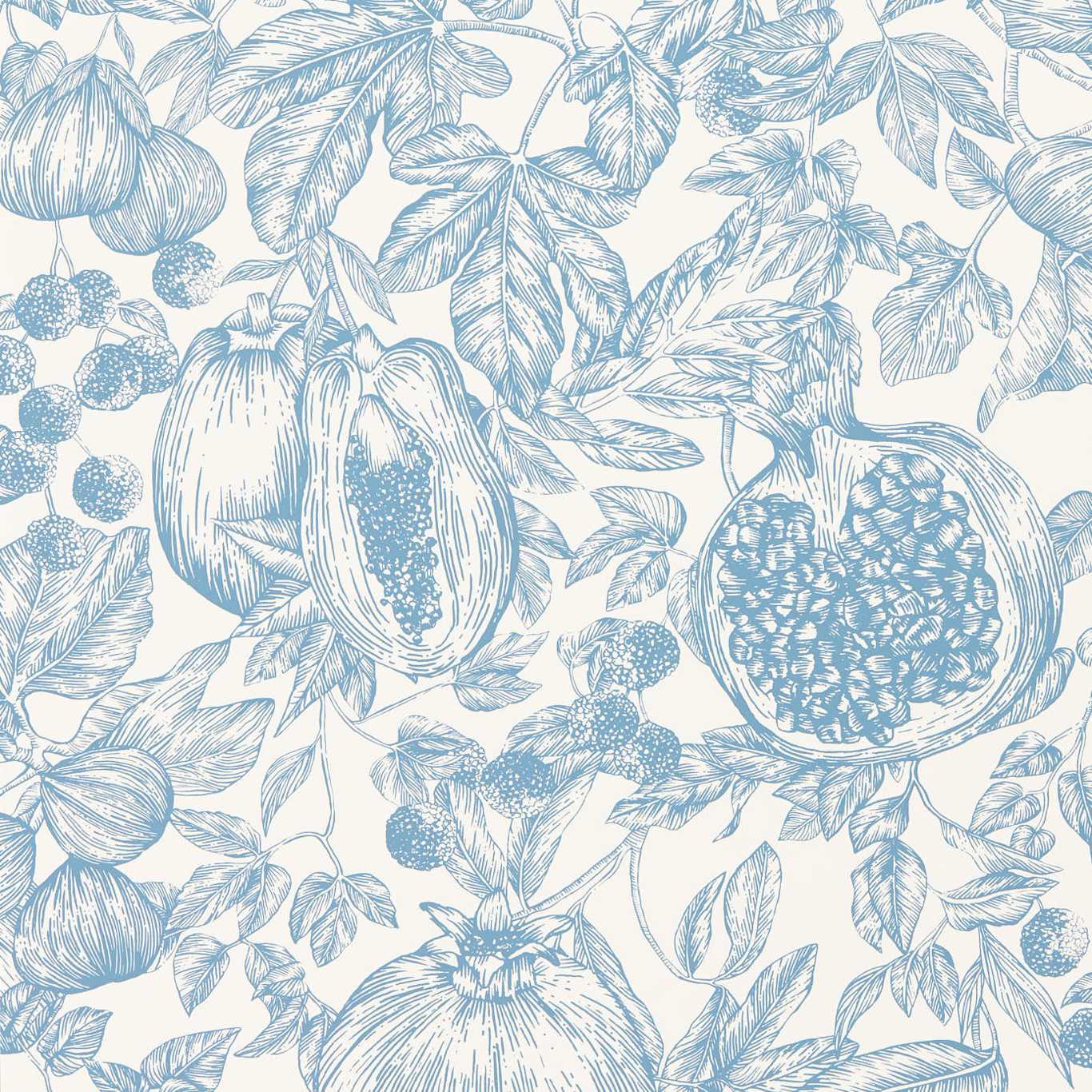 Melograno Wallpaper - Celestial/Fig Blossom - HQN3112924 - Harlequin