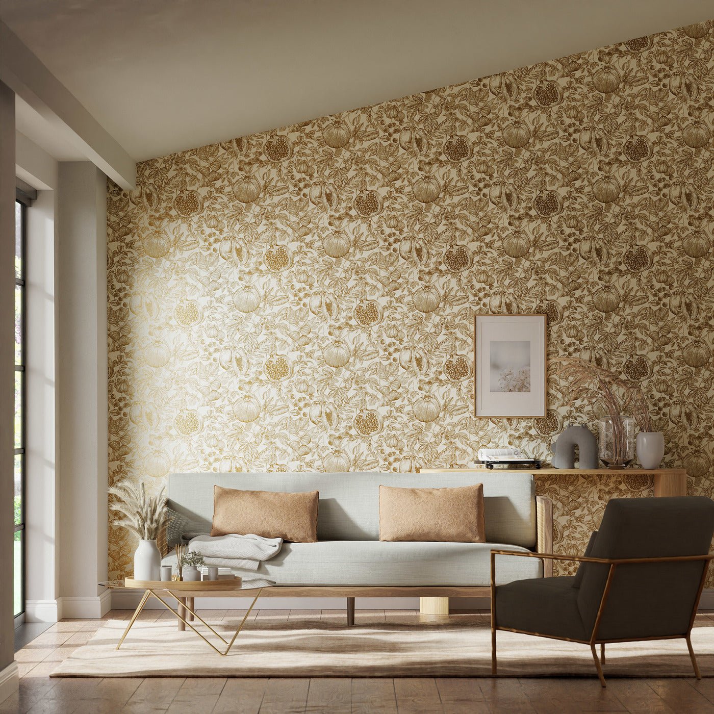 Melograno Wallpaper - Gold/Awakening - HQN3112925 - Harlequin