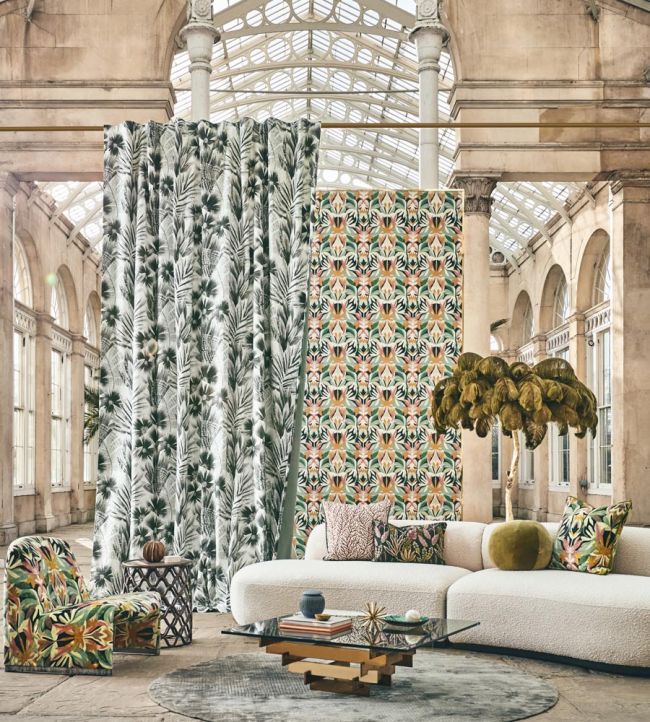 Melora Wallpaper - Positano/Succulent/ Gold - HTEW112760 - Harlequin