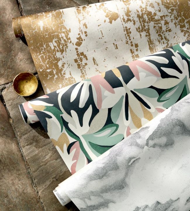 Melora Wallpaper - Positano/Succulent/ Gold - HTEW112760 - Harlequin