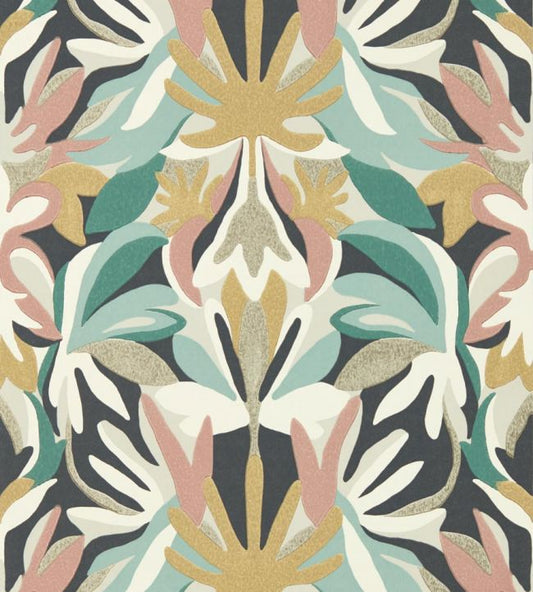 Melora Wallpaper - Positano/Succulent/ Gold - HTEW112760 - Harlequin