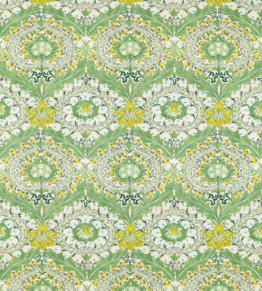 Merton Fabric - Leaf Green/Sky - 226995 - Morris & Co