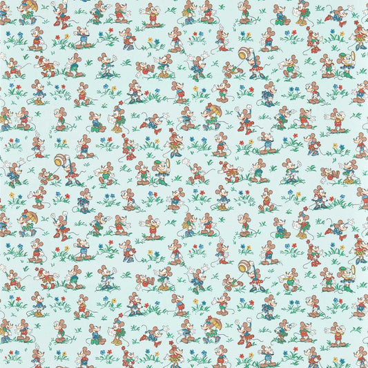Mickey & Minnie Wallpaper - Bonbon Blue - DDIW217264 - Sanderson