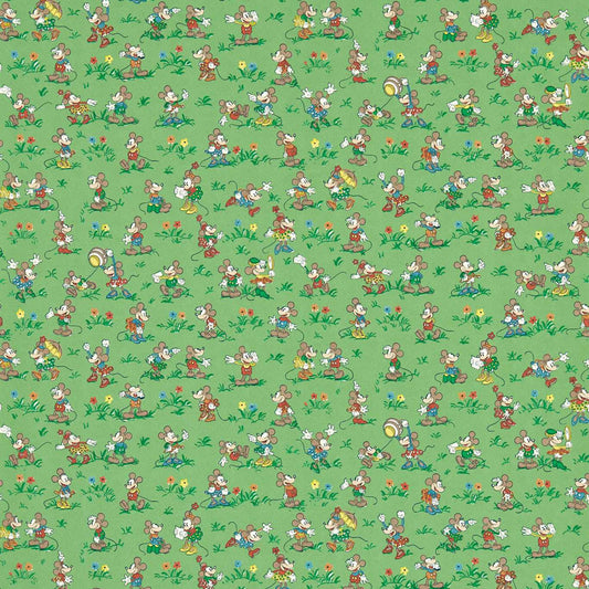 Mickey & Minnie Wallpaper - Gumball Green - DDIW217265 - Sanderson