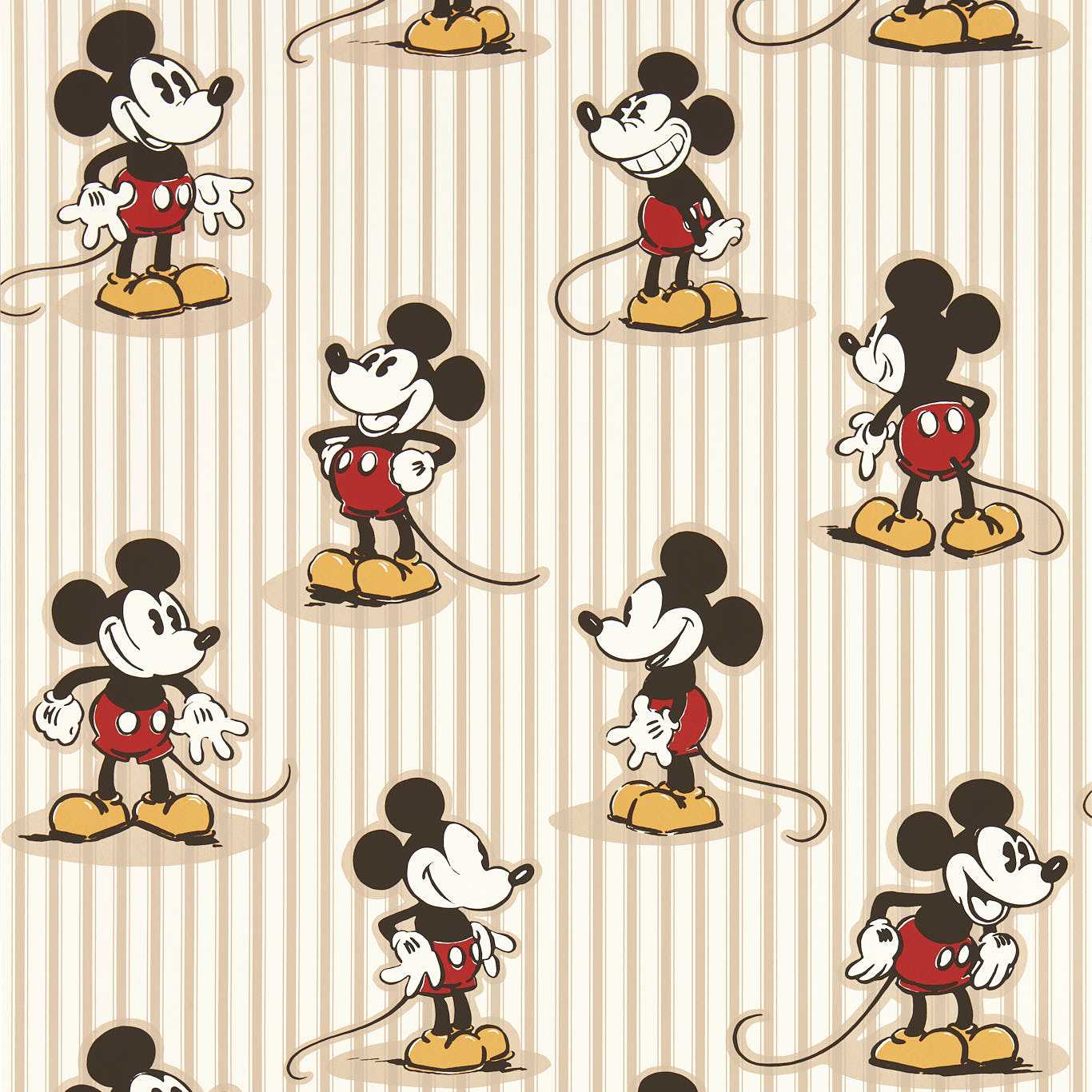 Mickey Stripe Wallpaper - Peanut - DDIW217273 - Sanderson
