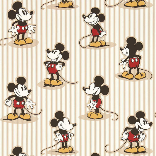 Mickey Stripe Wallpaper - Peanut - DDIW217273 - Sanderson