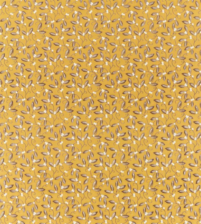 Mistletoe Embroidery Fabric - Saffron - 236817 - Morris & Co