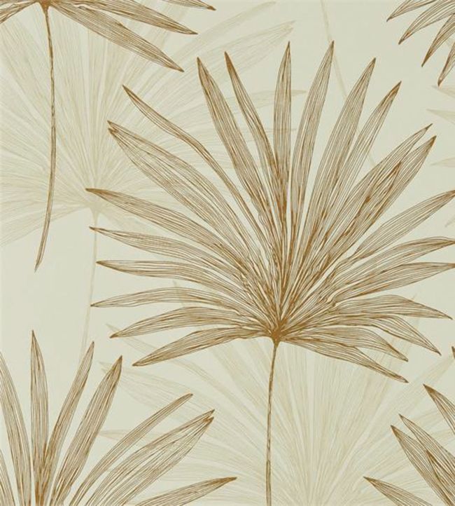 Mitende Wallpaper - Oyster/Gold - HMIW112228 - Harlequin