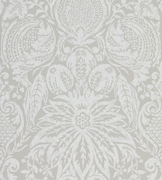 Mitford Damask Wallpaper - Platinum Grey - ZDAR312863 - Zoffany