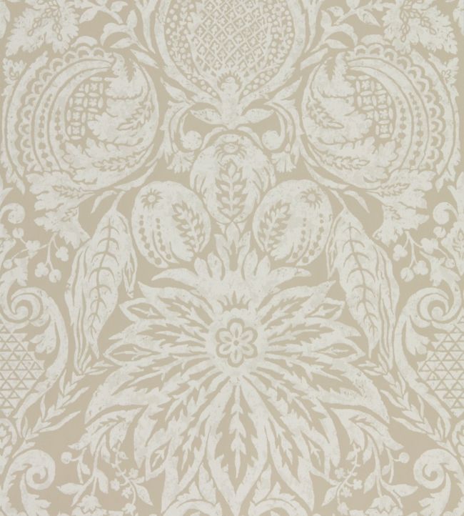 Mitford Damask Wallpaper - Stone - ZDAR312878 - Zoffany
