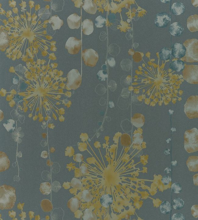 Moku Wallpaper - Graphite/Mustard - HANZ111650 - Harlequin