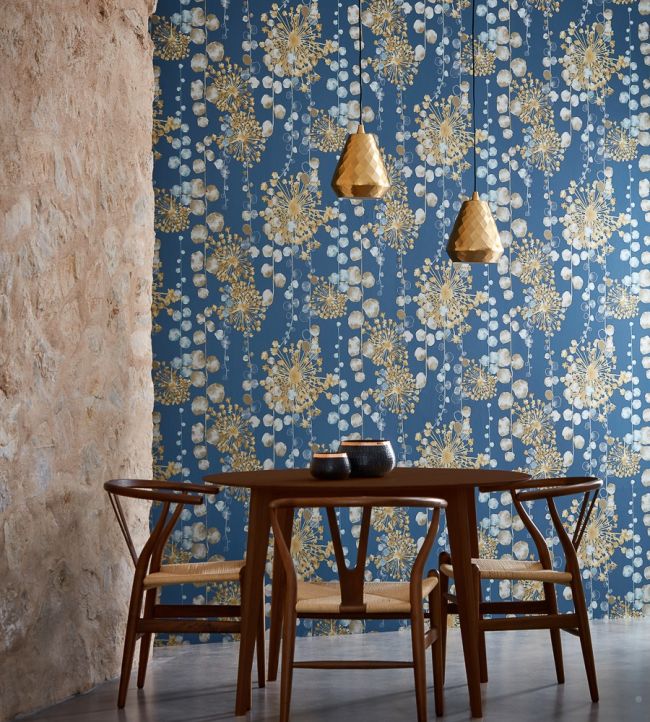 Moku Wallpaper - Indigo/Pebble - HANZ111651 - Harlequin