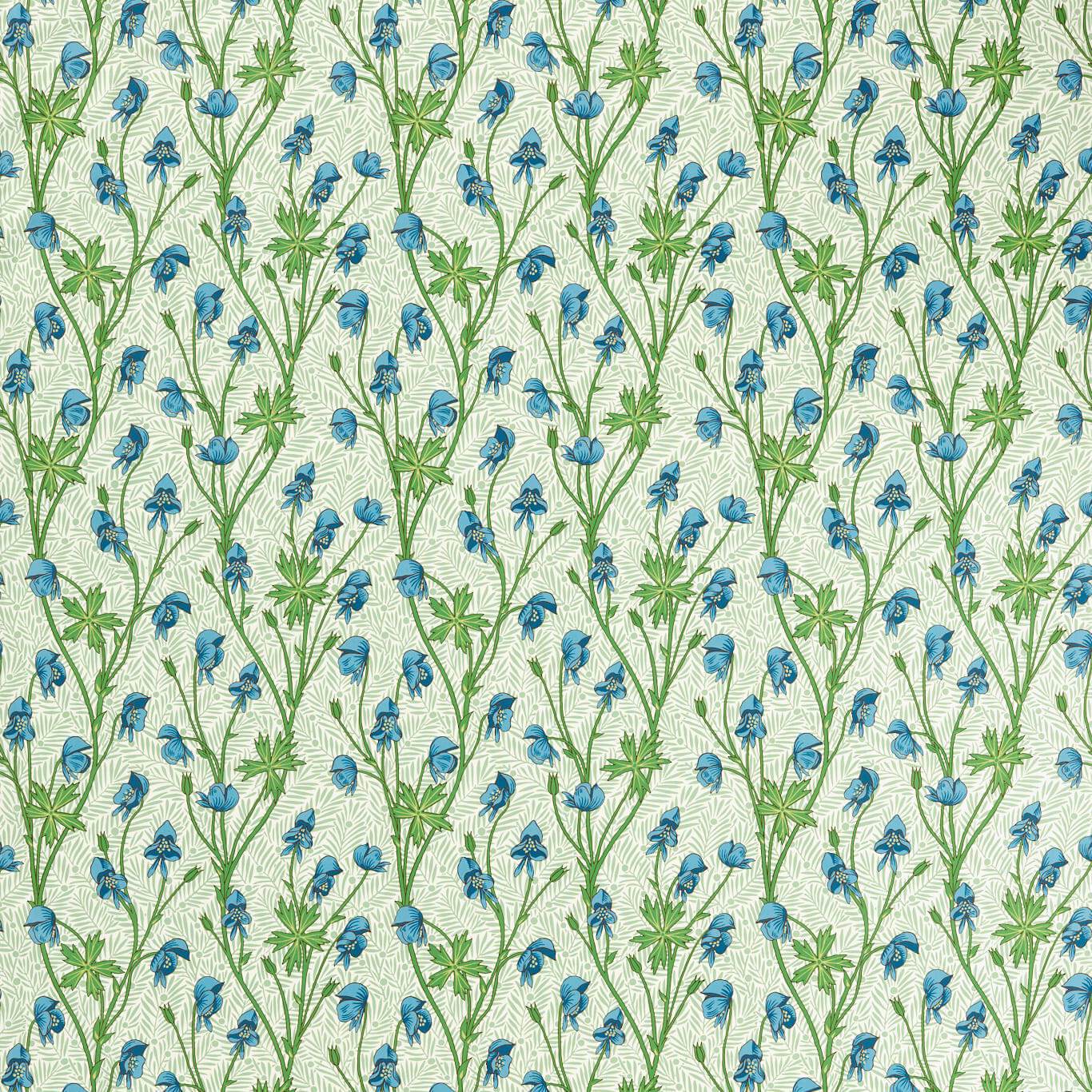 Monkshood Fabric - Cobalt/Goblin Green - 227219 - Morris & Co