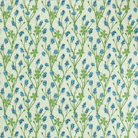 Monkshood Fabric - Cobalt/Goblin Green - 227219 - Morris & Co
