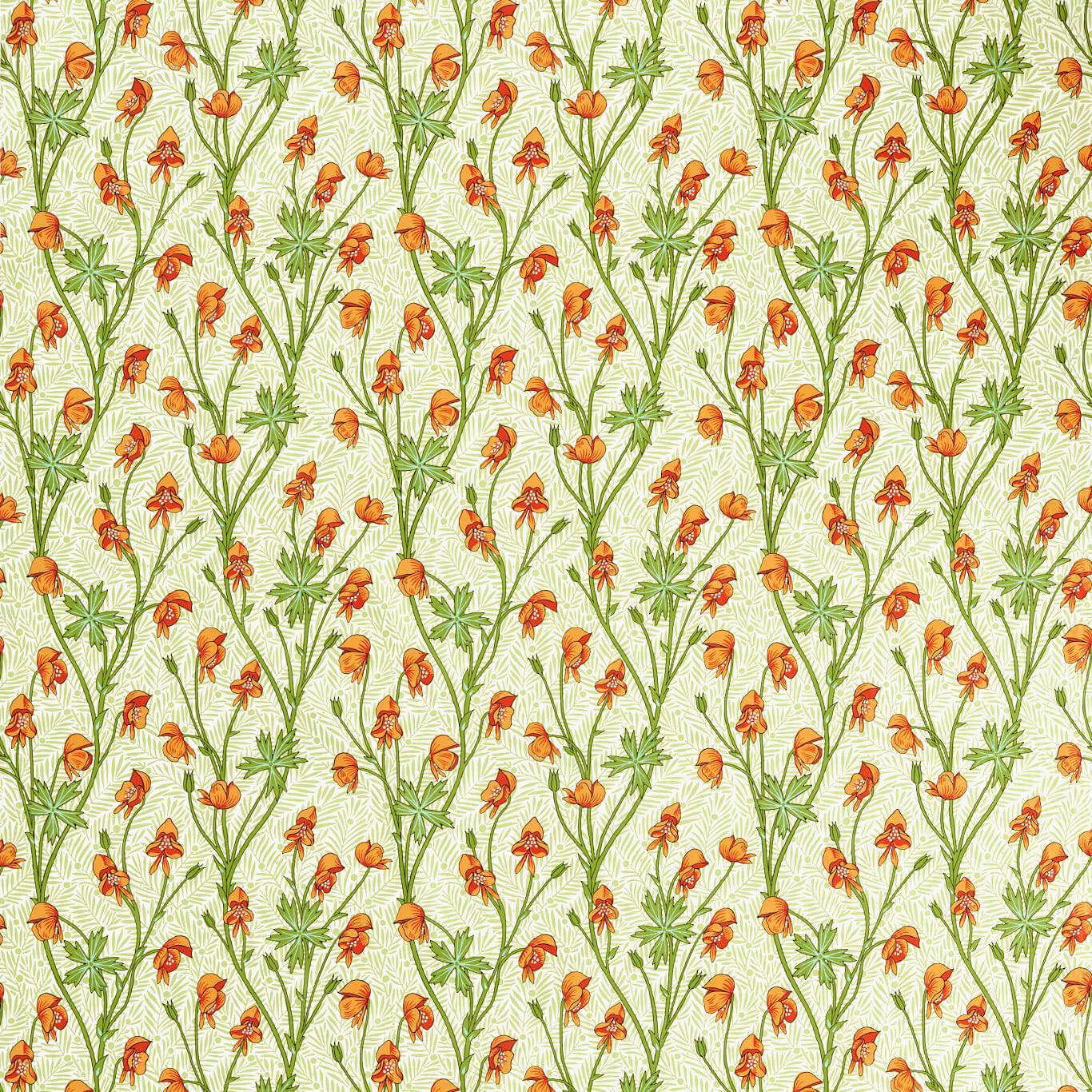 Monkshood Fabric - Tangerine/Sage - 227221 - Morris & Co