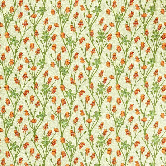 Monkshood Fabric - Tangerine/Sage - 227221 - Morris & Co