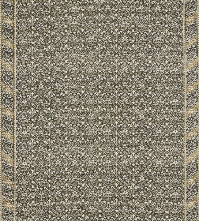 Morris Bellflowers Fabric - Charcoal/Olive - 226405 - Morris & Co