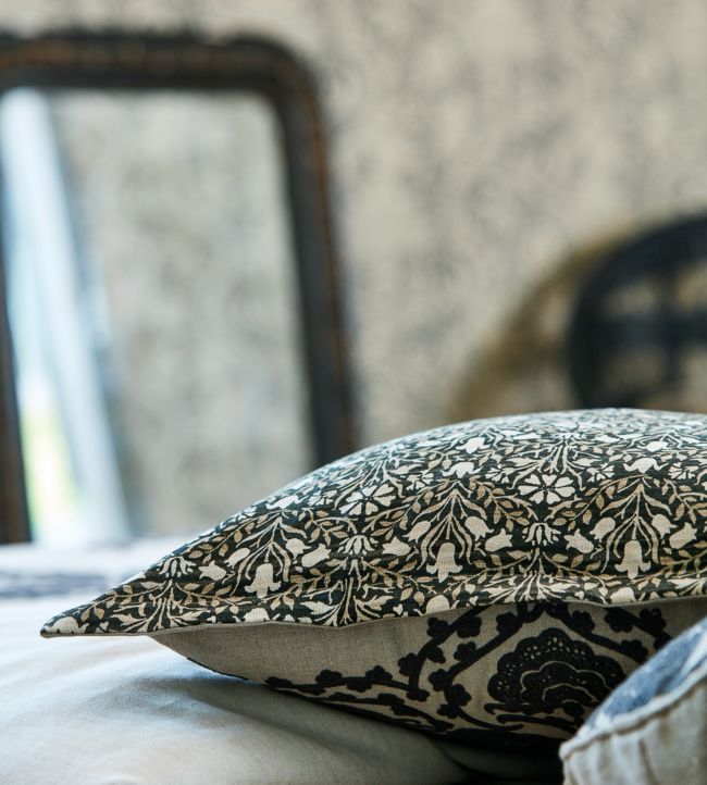 Morris Bellflowers Fabric - Indigo/Sage - 226403 - Morris & Co