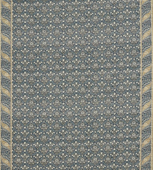 Morris Bellflowers Fabric - Indigo/Sage - 226403 - Morris & Co