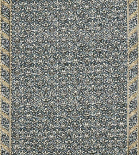Morris Bellflowers Fabric - Indigo/Sage - 226403 - Morris & Co
