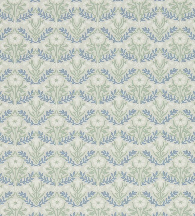 Morris Bellflowers Wallpaper - Grey/Fennel - 216435 - Morris & Co