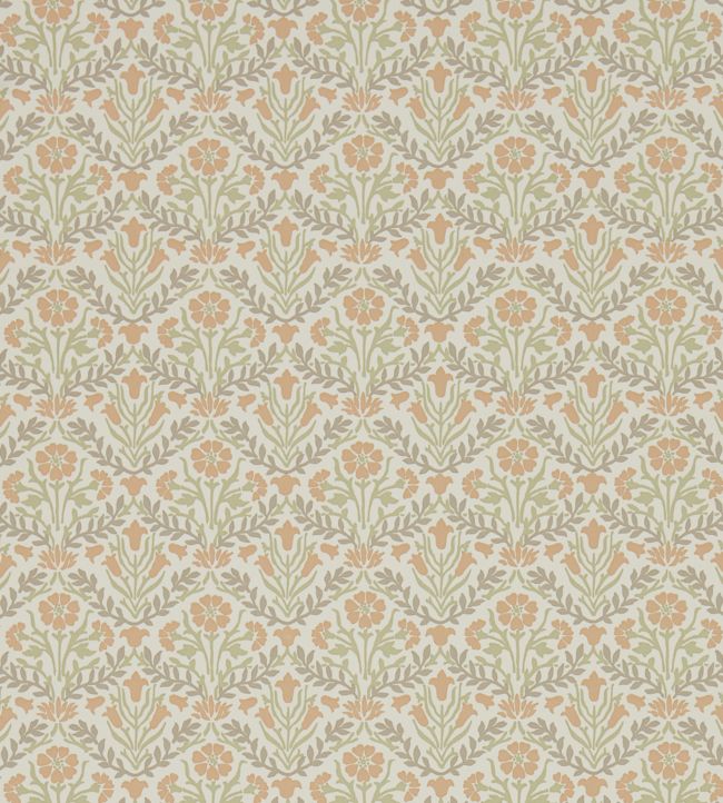 Morris Bellflowers Wallpaper - Saffron/Olive - 216438 - Morris &amp; Co
