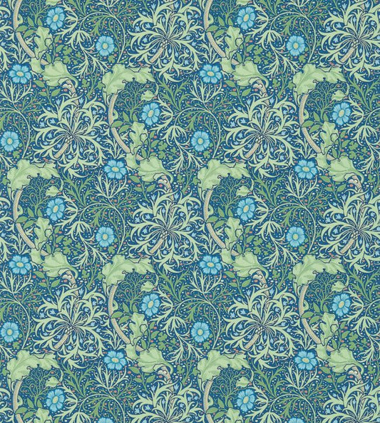 Morris Seaweed Wallpaper - Cobalt/Thyme - 214713 - Morris & Co