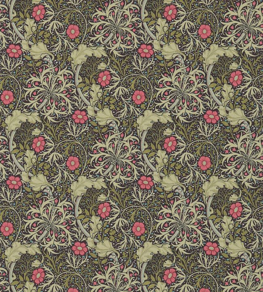 Morris Seaweed Wallpaper - Ebony/Poppy - 214716 - Morris & Co