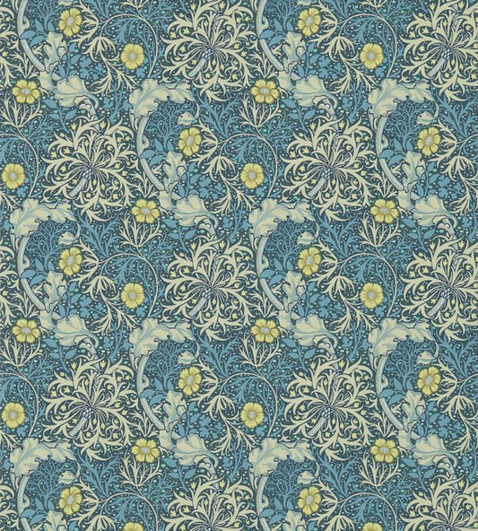 Morris Seaweed Wallpaper - Ink/Woad - 214714 - Morris & Co