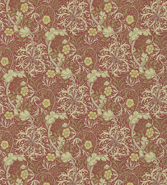 Morris Seaweed Wallpaper - Red/Gold - 214712 - Morris & Co