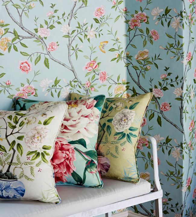 Nostell Priory Wallpaper - Sky/Pink - ZWOO311421 - Zoffany