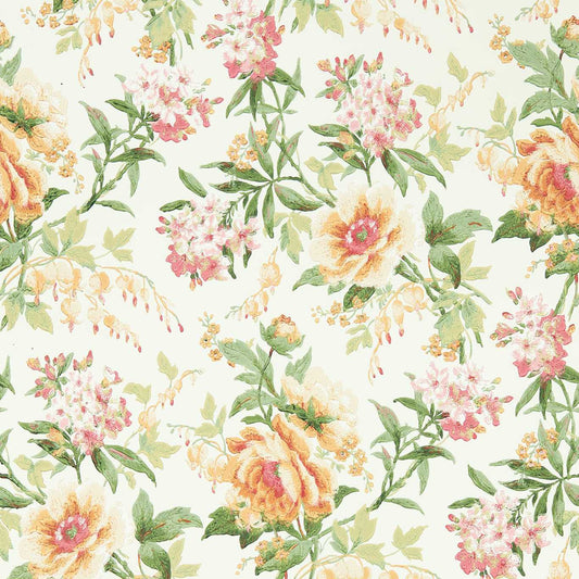 Olivia Wallpaper - Botanical Green/Orange - DOSW217038 - Sanderson
