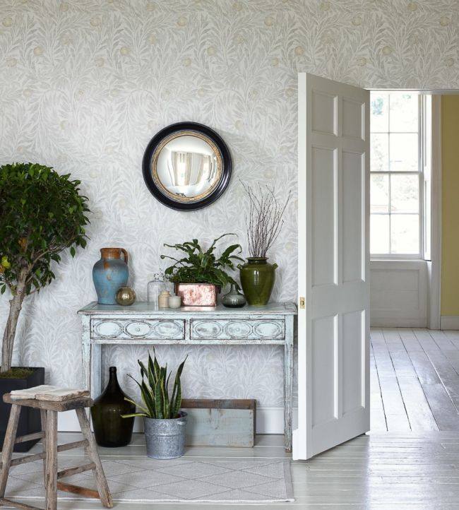 Orange Tree Wallpaper - Dove - DDAM216403 - Sanderson