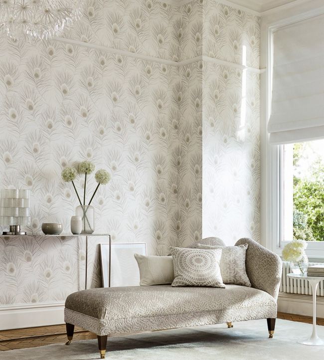Orlena Wallpaper - Putty/Silver - HPUT111880 - Harlequin