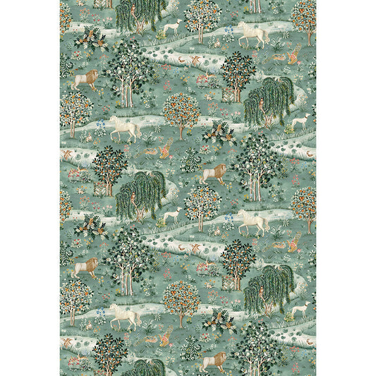 Owl & Willow Wallpaper Mural - Sage / Clay - 217405 - Morris Wallpaper WD