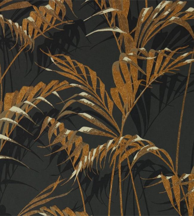Palm House Wallpaper - Charcoal/Gold - DGLW216641 - Sanderson