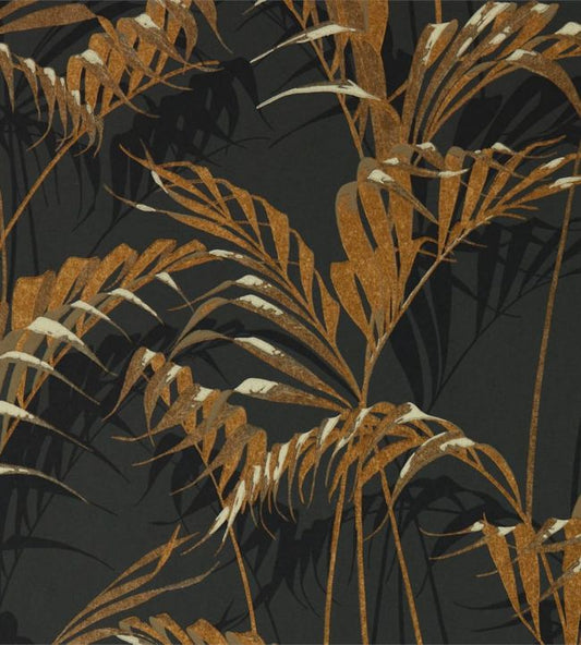 Palm House Wallpaper - Charcoal/Gold - DGLW216641 - Sanderson