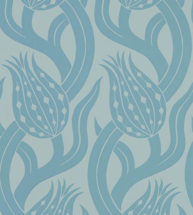 Persian Tulip Wallpaper - Blue Stone - ZHIW312997 - Zoffany