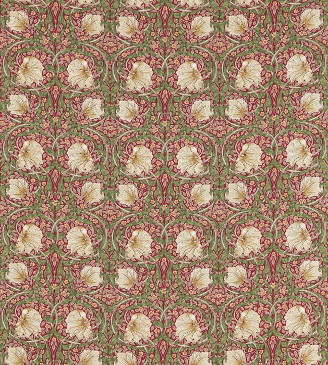 Pimpernel Fabric - Red/Thyme - 224493 - Morris & Co