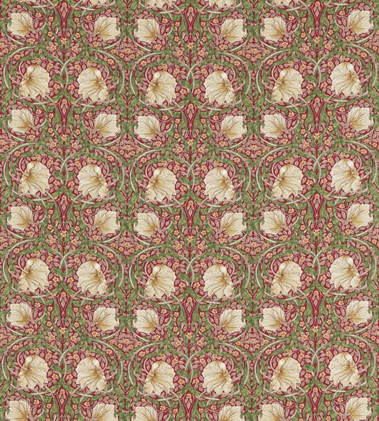 Pimpernel Fabric - Red/Thyme - 224493 - Morris & Co