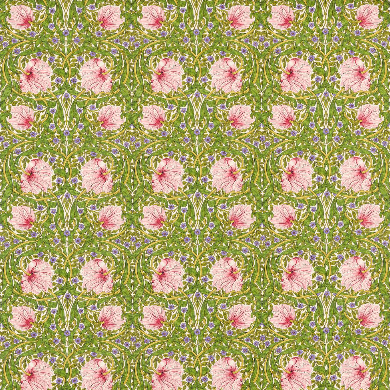 Pimpernel Fabric - Sap Green/Strawberry - 227214 - Morris & Co