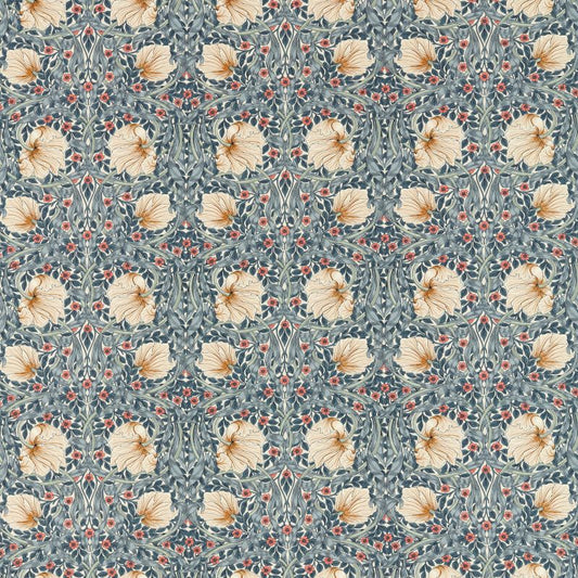 Pimpernel Fabric - Woad/Coral - 227233 - Morris & Co