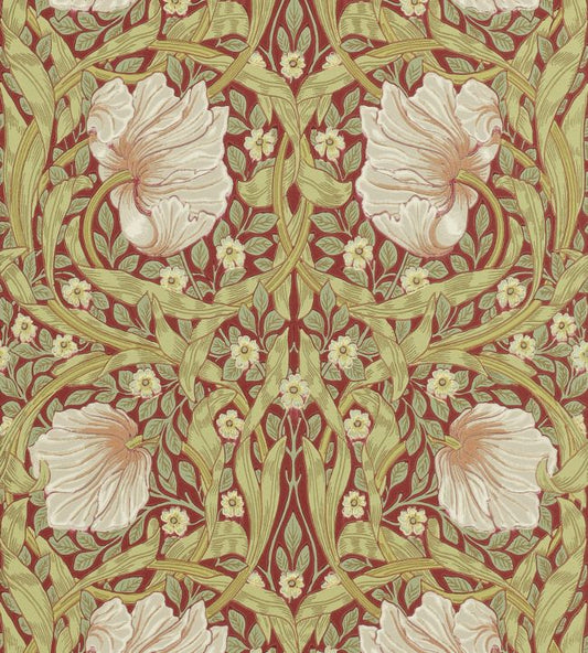 Pimpernel Wallpaper - Brick/Olive - 210386 - Morris & Co