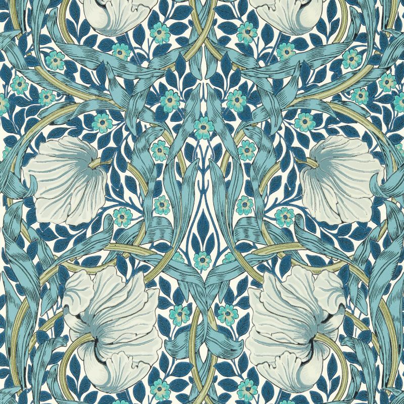 Pimpernel Wallpaper - Cobalt/Mineral - 217365 - Morris & Co